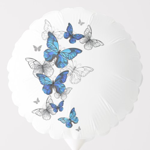 Blue Flying Butterflies Morpho Balloon