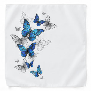 Blue Flying Butterflies Morpho Bandana