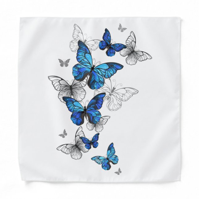 Blue Flying Butterflies Morpho Bandana (Front)