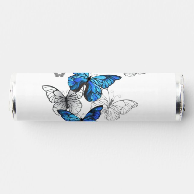 Blue Flying Butterflies Morpho Breath Savers® Mints (Front)