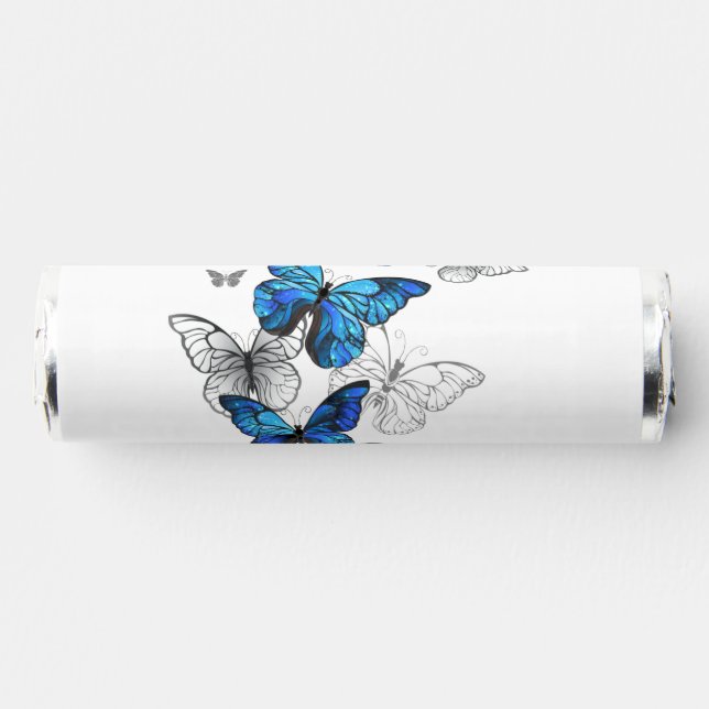 Blue Flying Butterflies Morpho Breath Savers® Mints (Front)