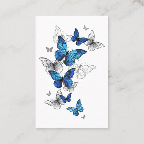 Blue Flying Butterflies Morpho Business Card