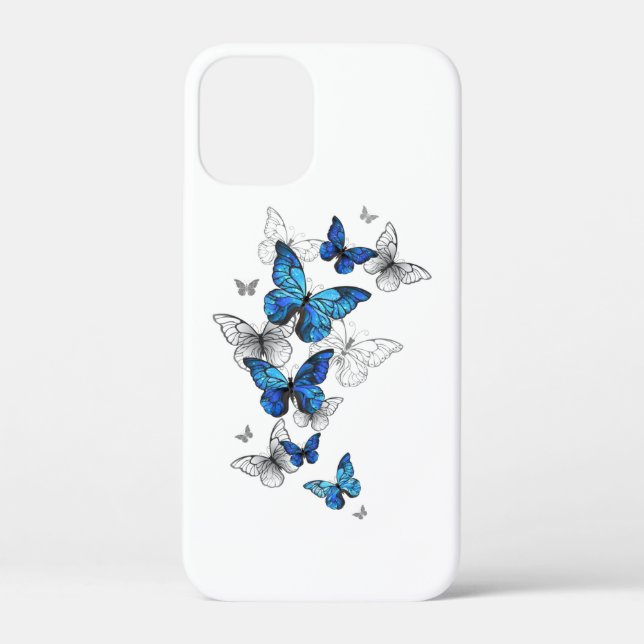 Blue Flying Butterflies Morpho Case-Mate iPhone Case (Back)
