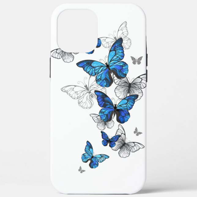Blue Flying Butterflies Morpho Case-Mate iPhone Case (Back)