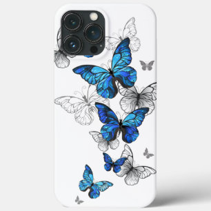 Blue Flying Butterflies Morpho iPhone 13 Pro Max Case