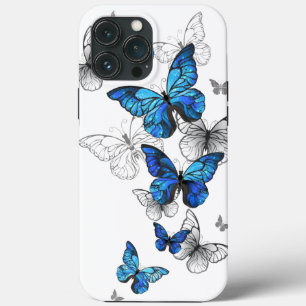 Blue Flying Butterflies Morpho iPhone 13 Pro Max Case