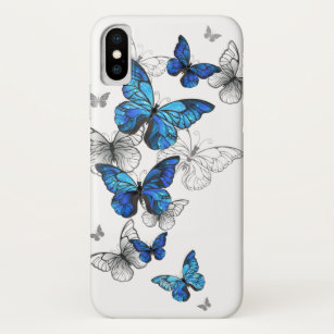 Blue Flying Butterflies Morpho iPhone X Case