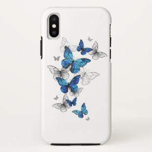 Blue Flying Butterflies Morpho iPhone XS Case