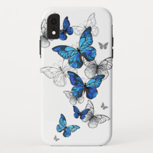 Blue Flying Butterflies Morpho iPhone XR Case