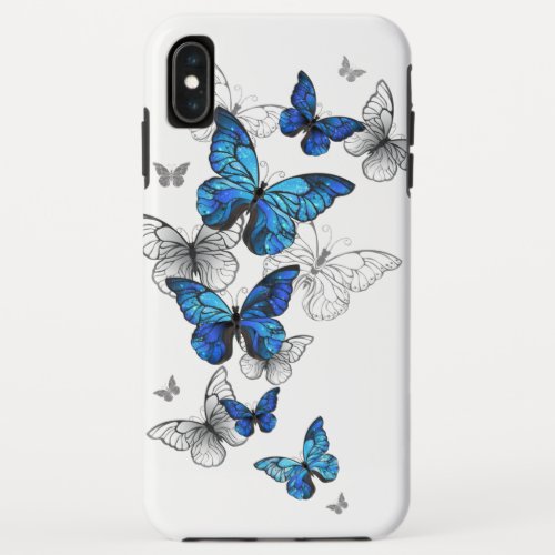 Blue Flying Butterflies Morpho iPhone XS Max Case