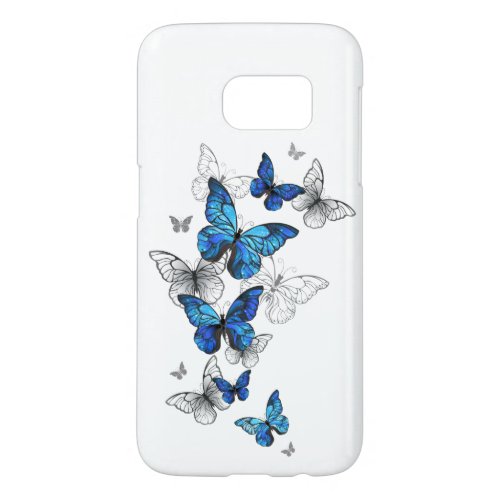 Blue Flying Butterflies Morpho Samsung Galaxy S7 Case