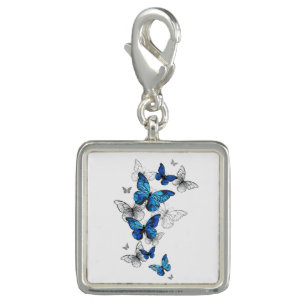 Blue Flying Butterflies Morpho Charm