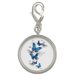 Blue Flying Butterflies Morpho Charm
