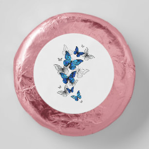 Blue Flying Butterflies Morpho Dipped Oreo Cookie Favors