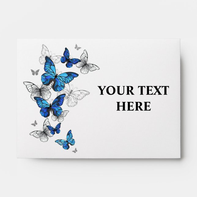 Blue Flying Butterflies Morpho Envelope (Front)