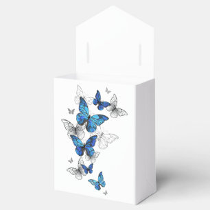 Blue Flying Butterflies Morpho Favor Boxes