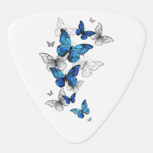 Blue Flying Butterflies Morpho Guitar Pick
