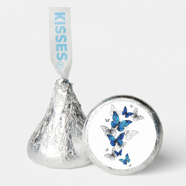 Blue Flying Butterflies Morpho Hershey®'s Kisses® (Front)