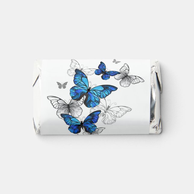 Blue Flying Butterflies Morpho Hershey's Miniatures (Front)