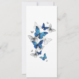 Blue Flying Butterflies Morpho Holiday Card
