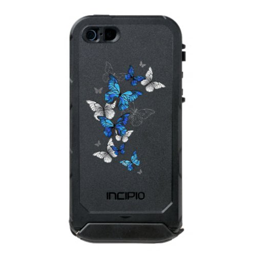 Blue Flying Butterflies Morpho Waterproof Case For iPhone SE55s