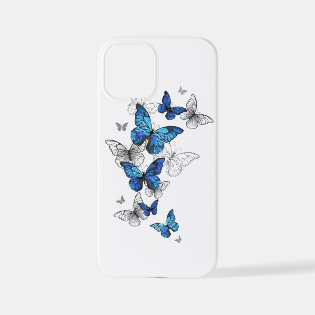 Blue Flying Butterflies Morpho iPhone Case (Back)