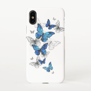 Blue Flying Butterflies Morpho iPhone X Case