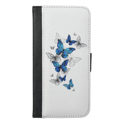 Blue Flying Butterflies Morpho iPhone 6/6s Plus Wallet Case