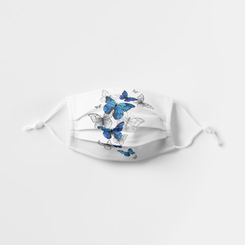 Blue Flying Butterflies Morpho Kids Cloth Face Mask