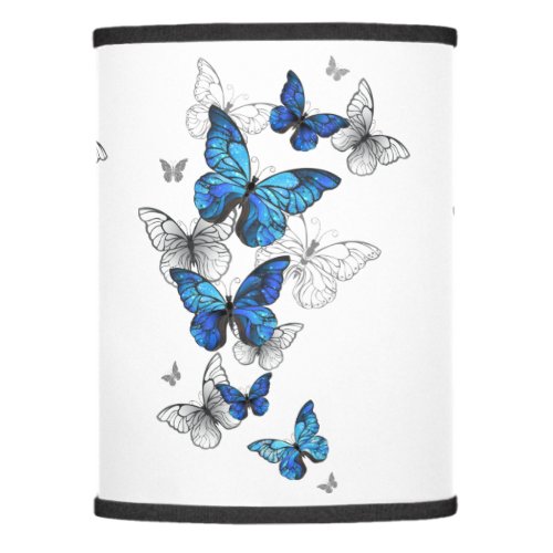 Blue Flying Butterflies Morpho Lamp Shade