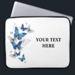 Blue Flying Butterflies Morpho Laptop Sleeve<br><div class="desc">Flying Blue Butterflies morpho and white butterflies on a light abstract background. Morpho. Design with blue butterflies morpho.</div>