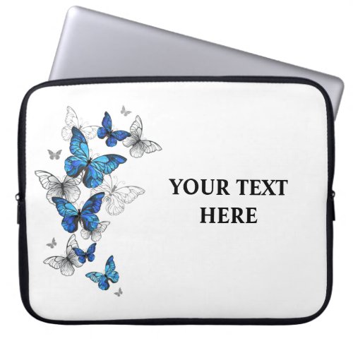 Blue Flying Butterflies Morpho Laptop Sleeve
