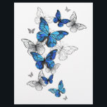 Blue Flying Butterflies Morpho Letterhead<br><div class="desc">Flying Blue Butterflies morpho and white butterflies on a light abstract background. Morpho. Design with blue butterflies morpho.</div>