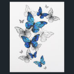 Blue Flying Butterflies Morpho Letterhead<br><div class="desc">Flying Blue Butterflies morpho and white butterflies on a light abstract background. Morpho. Design with blue butterflies morpho.</div>