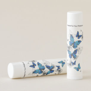 Blue Flying Butterflies Morpho Lip Balm