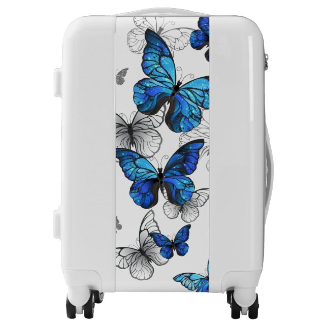 Blue Flying Butterflies Morpho Luggage (Front)