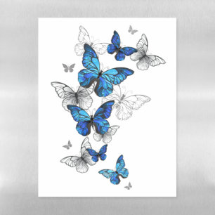 Blue Flying Butterflies Morpho Magnetic Dry Erase Sheet