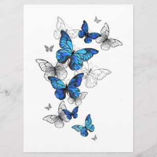 Blue Flying Butterflies Morpho Menu