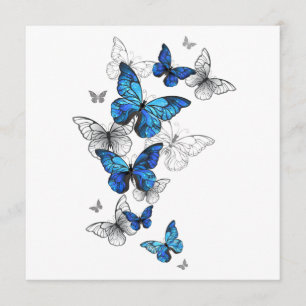 Blue Flying Butterflies Morpho Menu