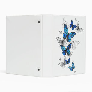 Blue Flying Butterflies Morpho Mini Binder