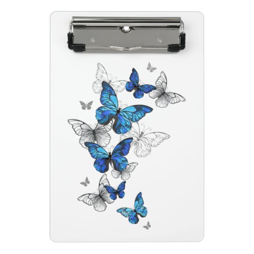 Blue Flying Butterflies Morpho Mini Clipboard