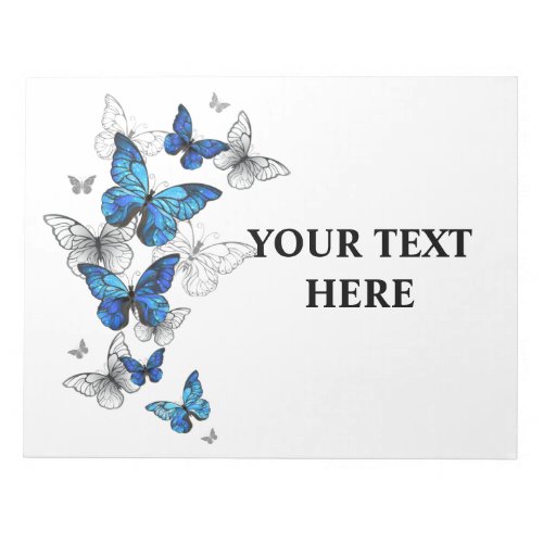 Blue Flying Butterflies Morpho Notepad