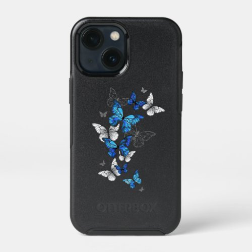 Blue Flying Butterflies Morpho iPhone 13 Mini Case