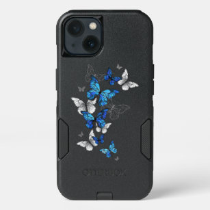 Blue Flying Butterflies Morpho iPhone 13 Case