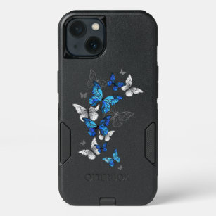 Blue Flying Butterflies Morpho iPhone 13 Case