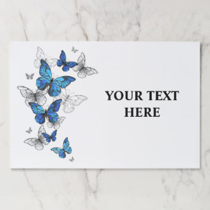 Blue Flying Butterflies Morpho Paper Pad