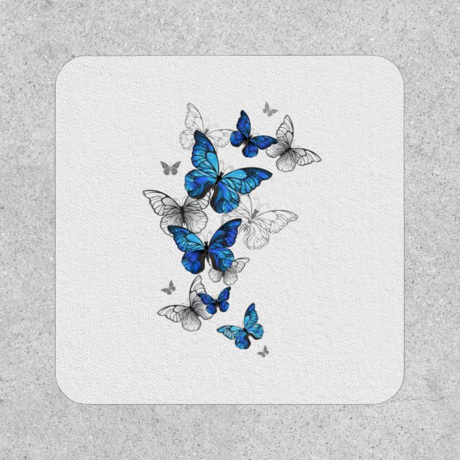 Blue Flying Butterflies Morpho Patch (Front)
