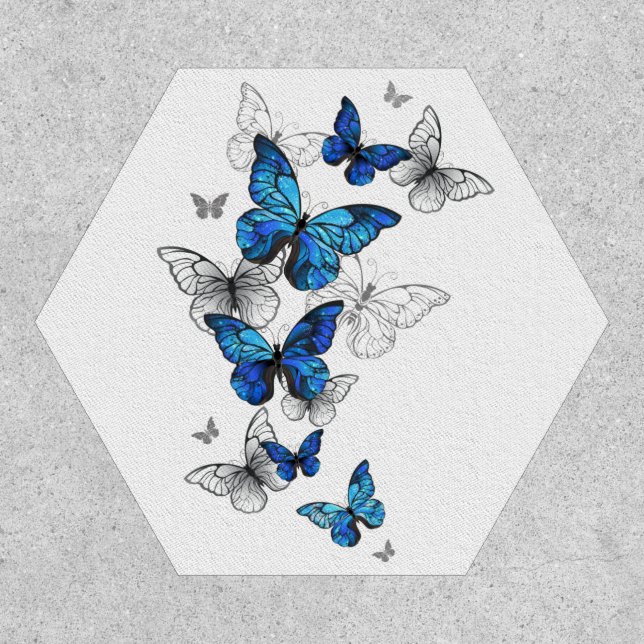 Blue Flying Butterflies Morpho Patch (Front)