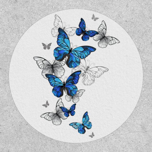 Blue Flying Butterflies Morpho Patch (Front)