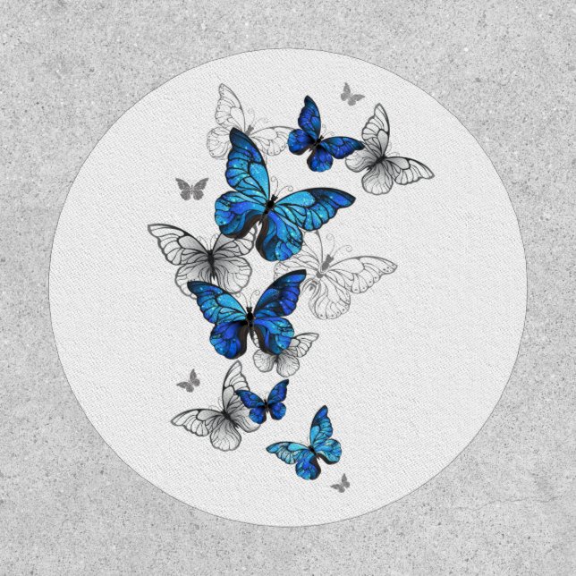 Blue Flying Butterflies Morpho Patch (Front)
